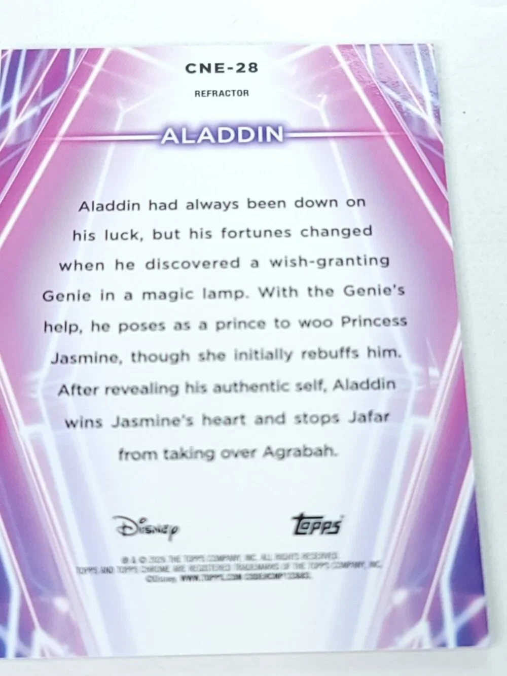 Aladdin Topps 2026 Disney Neon Holo Chrome Refractor Limited 093/199 CNE